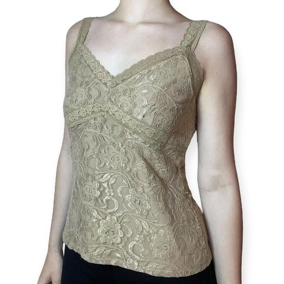 Valerie Stevens new with tags y2k lace beige cami tank - Picture 2 of 8